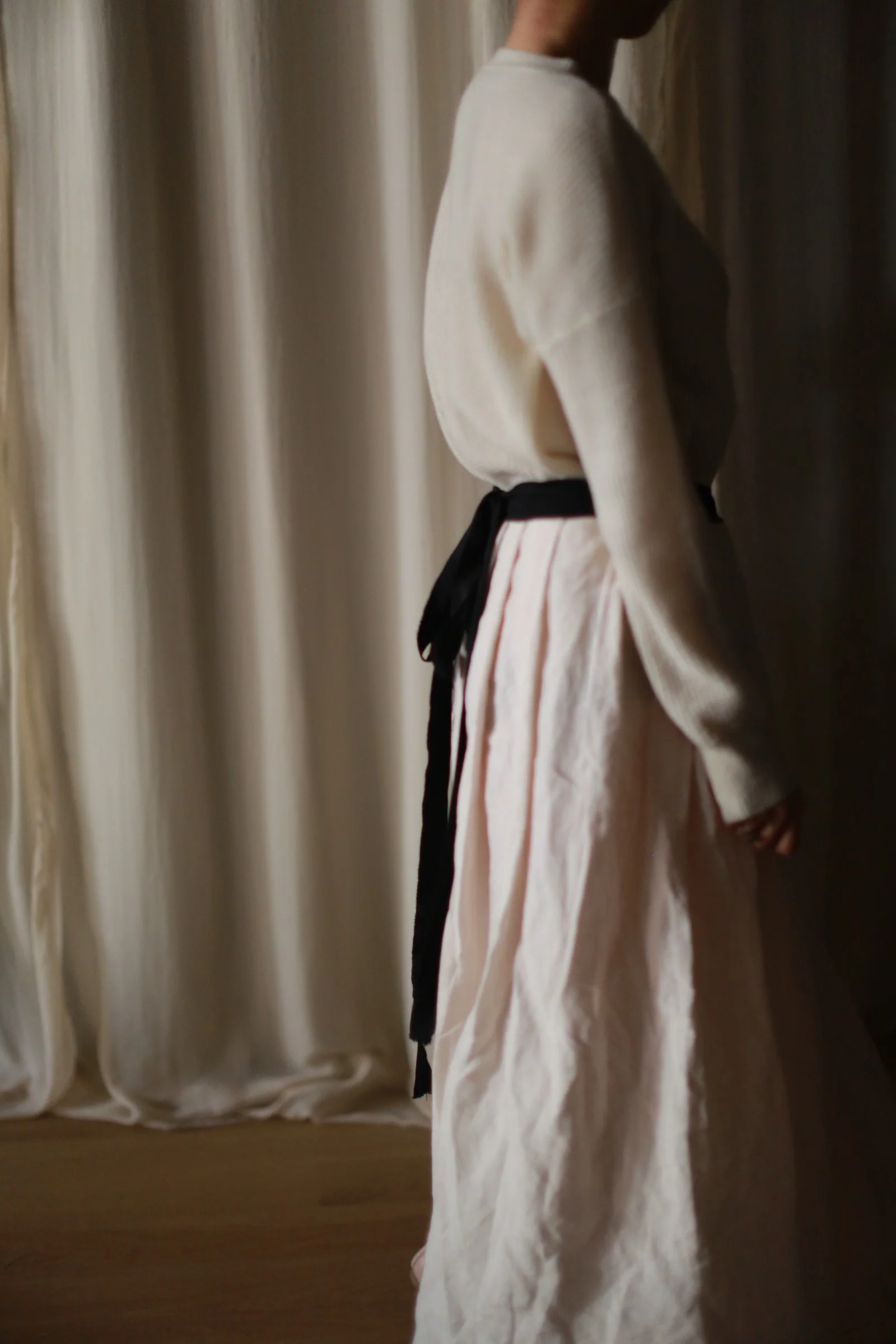 Linen Pleated Wrap Skirt - Image 5