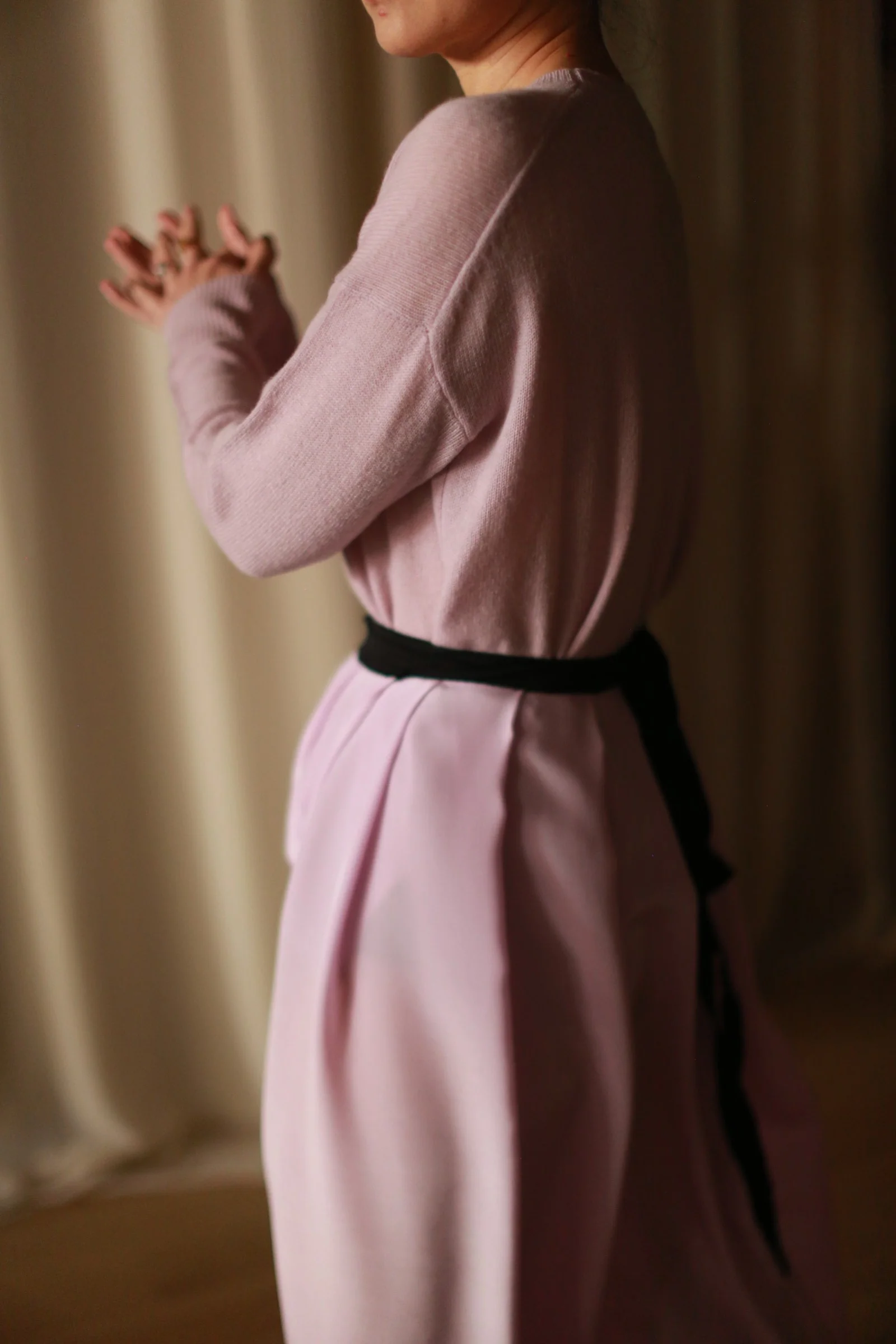 Silk Pleated Wrap Skirt - Image 10