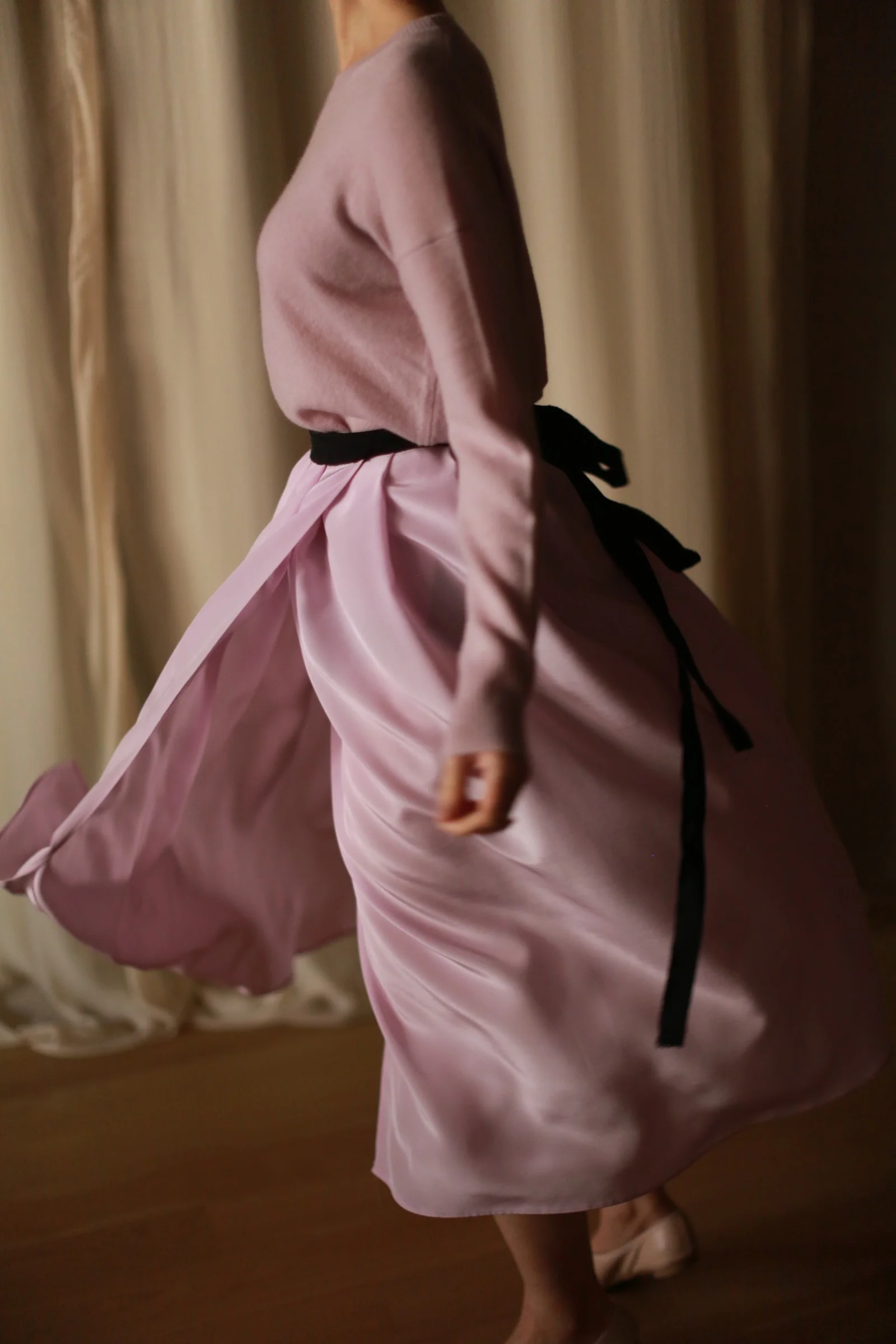 Silk Pleated Wrap Skirt - Image 12