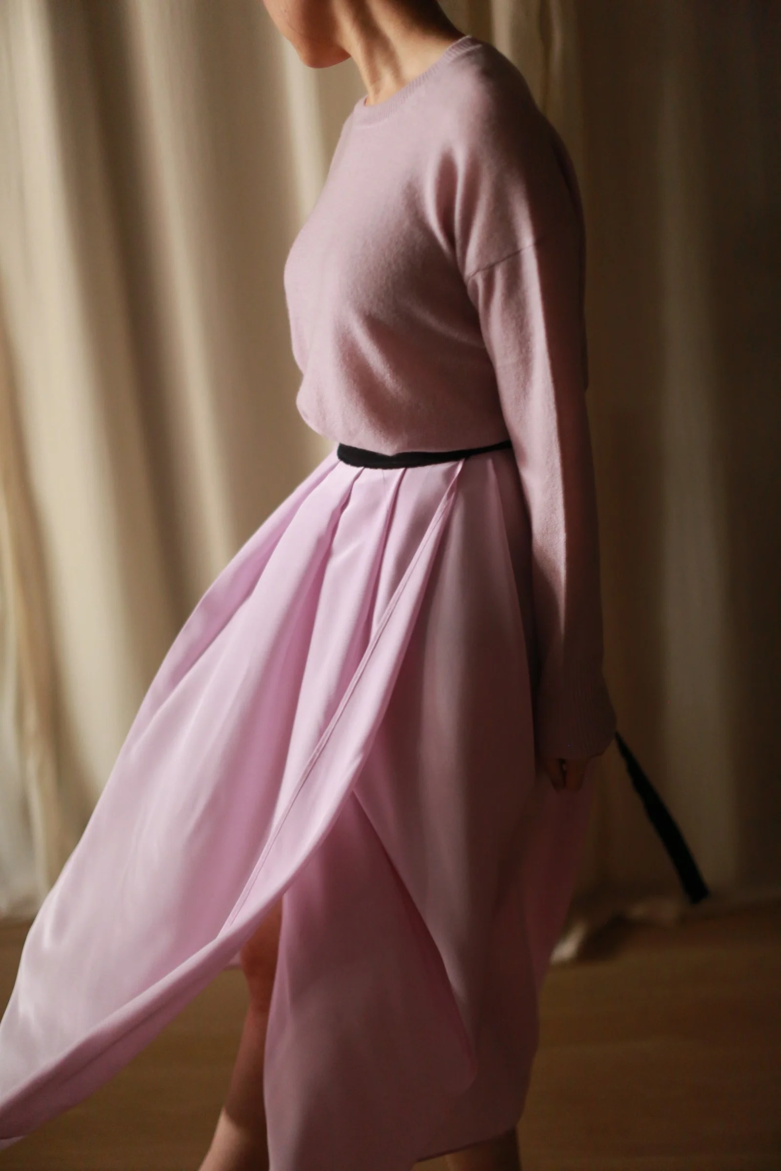 Silk Pleated Wrap Skirt - Image 9